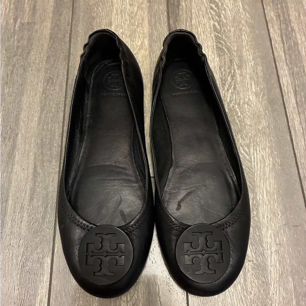 Tory Burch Black Leather Flats